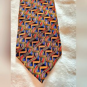 1990's Jerry Garcia Stonehenge Men's Handsewn Silk Tie Curves & Lines Geometric